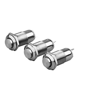 10Mm 2pin Momentary 3pin Vergrendeling IP67 1NO 1NC Metalen Power Drukknop