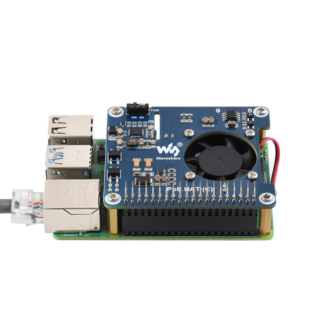 Raspberry Pi 4 PoE Expansion Board, 802.3af/at Power Over Ethernet Module Embedded PoE Accessory RJ45 Power Board