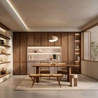 Mueble de Comedor de Lujo, Independiente, de Gran Capacidad, Ecológico y Personalizado, con Puertas de Vidrio y Madera Sólida de Nogal para Restaurante