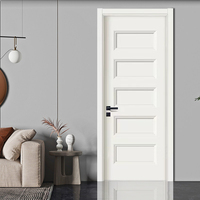 Portes en Bois Moulées Préassemblées Économiques pour Intérieur de Maisons, Apprêt Blanc pour Bureau, pour Porte en Bois, pour Toilettes, Salles de Bain Pliantes