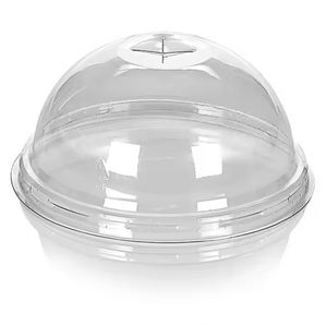 Wholesale Factory Price Disposable Plastic PET Transparent 98mm Flat Dome <b>Sipper</b> Lid Leakproof Eco-Friendly Food Grade Cups - Product Image 1