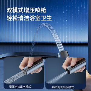 ชุดฝักบัวทรงสี่เหลี่ยมทันสมัยพร้อมจอแสดงอุณหภูมิ ชุบโครเมียม ฝักบัวแบบเทอร์โมสตัท หัวฉีดด้านบนและแบบมือถือ สีเทา - Product Image 3