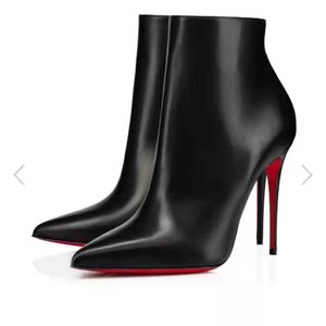 <span class=keywords><strong>Bottines</strong></span> à talon aiguille mi-mollet pour femme 2026, bout pointu, fermeture éclair latérale, couleur unie, résistantes à l'usure, chaussures automne-hiver - Product Image 1