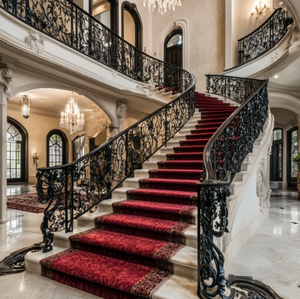 <span class=keywords><strong>Rampe</strong></span> en <span class=keywords><strong>fer</strong></span> classique avec main courante en bois, balustre traditionnel, garde-corps solide pour escalier de maison <span class=keywords><strong>ancienne</strong></span> - Product Image 4