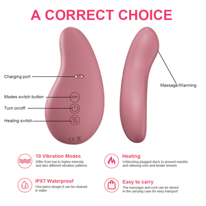 Masajeador de busto para lactancia materna, vibrador cálido, masaje de lactancia para conductos de <span class=keywords><strong>leche</strong></span> obstruidos, dispositivo de ordeño de circulación sanguínea - Product Image 2