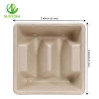 Contenitori per Alimenti in Bagassa di Canna da Zucchero Biodegradabili Monouso per Uso Alimentare, Vaschette per Pranzo, Scatole per Tacos
