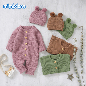 미미시옹 아기 니트 롬퍼, 여아 및 남아용 부드럽고 편안한 아기 옷 세트, 너무 귀엽습니다 - Product Image 2