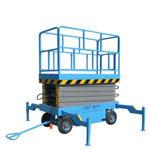 Plataforma de trabajo aéreo elevadora de tijera eléctrica autopropulsada de 8M para posicionar y tirar mesas elevadoras a la venta - Product Image 3