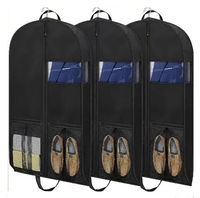 Vente en gros de housses de voyage portables personnalisables non tissées anti-poussière sac de vêtements réutilisable avec fermetures à glissière pliable