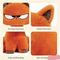 Peluche chat orange grincheux, jouet en peluche doux et moelleux, peluches chaton respectueuses de la peau, cadeau d'anniversaire ou de fêtes pour enfants, vente en gros