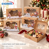 Kotak Hadiah Cellophane Ringan dan Hemat Biaya dengan Jendela untuk Produk Hadiah Natal, Paket Suvenir Kecil, Kemasan Ritel