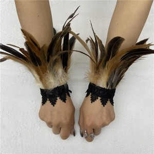 Puños de manga de plumas, guantes para fiesta, Cosplay, puños de muñeca de encaje, manga de piel, accesorios peludos, disfraz de espectáculo de escenario de Carnaval - Product Image 5