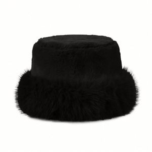 Wholesale Soft Warm Lady's Winter Fur Hat Luxury Bucket Hats for Women Winter - Product Image 4