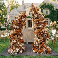 Arche de mariage en terre cuite EG-AWA2, fleurs artificielles aux pétales réalistes, matériaux réutilisables, tons terreux, toile de fond pour cérémonie