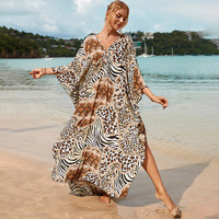 Léopard imprimé mode femmes robes de plage conception personnalisée maillots de bain maillots de bain robes de couverture pour les femmes