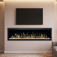 Ensemble de bûches décoratives télécommandées 42 50 60 72'' avec 6 couleurs de LED, cheminée électrique à flamme pour salon