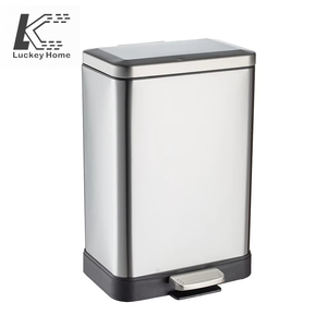 Maßgefertigter 5/10/20/27L Weißer Metall-Pedal-Mülleimer mit Deckel - Moderner Küchen-Abfall- und Recyclingbehälter - Product Image 2