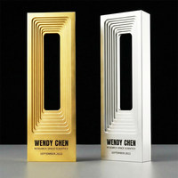Trofeo Metálico Creativo Personalizado de Bubugao con Grabado e Impresión UV para Reconocimiento a Empleados Destacados, Recuerdo en Oro y Plata