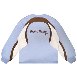 Suéter de cuello redondo de algodón 100% para hombre, ropa de calle de invierno, jersey de manga larga liso, prendas de punto informales ODM - Product Image 5