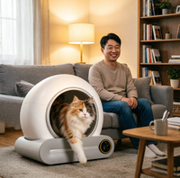 Kotak Pasir Kucing Pintar Penghilang Bau 99,8% dengan Kontrol Aplikasi WiFi Kapasitas 9L untuk Kucing 1-8kg