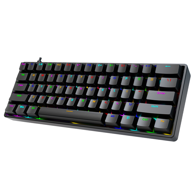 OEM 60% Mechanical RGB Wired USB Type-C Gaming Keyboard 61 Key Compact Design with Hot-Swap and Multimedia Keys Factory Price