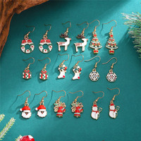 Nouvel ensemble de bijoux de Noël 2025, collier et boucles d'oreilles en alliage Père Noël, renne, bonhomme de neige, accessoires de fête festifs pour cadeau