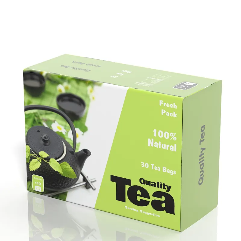 Caja de regalo de té de fábrica, caja de embalaje de té con logotipo impreso personalizado