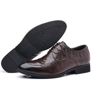 Chaussures en cuir pour hommes, style britannique, à bout pointu, pour le printemps, décontractées et habillées, en cuir pleine fleur de qualité supérieure - Product Image 2