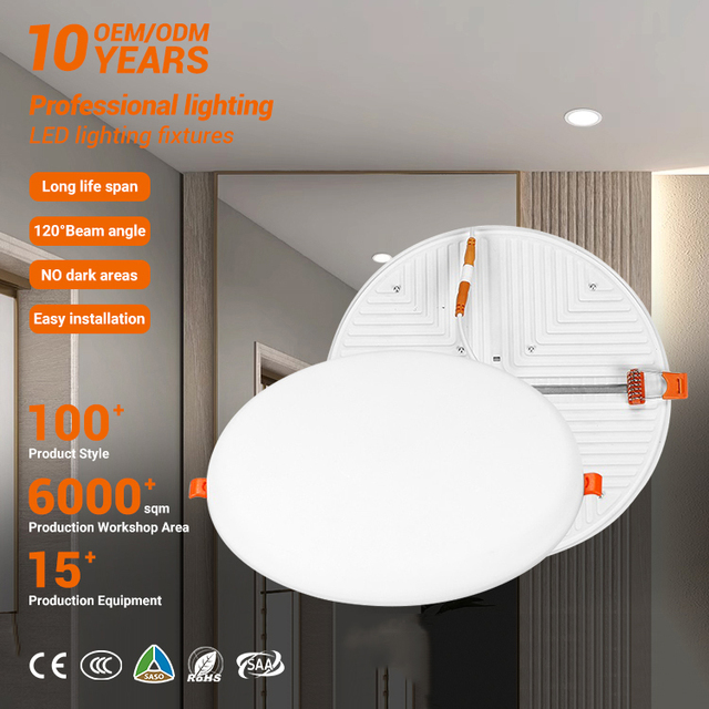 Factory Wholesale Freely Adjustable Round Square Aluminum 9w 18w 24w 36w Ceiling Recessed Smd Led Frameless Panel Light