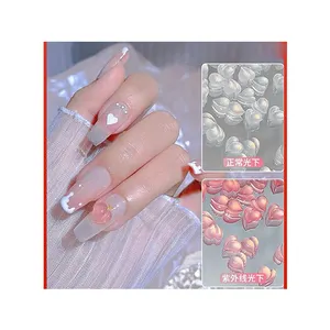 High-quality Kawaii accessories stone jewelry 3D peach heart manicure rhinestone decoration