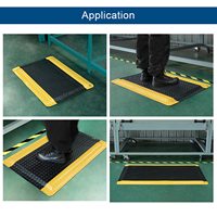 Tapis anti-fatigue industriel en mousse souple EPDM ESD, multi-tailles, bord jaune, imperméable, pour sols