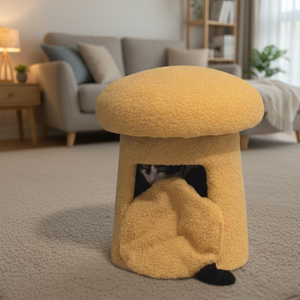 Moderna y Elegante Cama para Gatos en Forma <span class=keywords><strong>de</strong></span> Hongo, <span class=keywords><strong>de</strong></span> Felpa Cepillada Sostenible, para Mascotas Pequeñas - Product Image 6