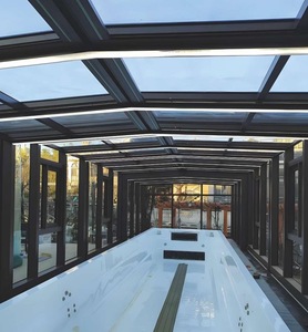 Miễn phí đứng ngoài trời nhôm sunroom thông minh có thể gập lại mùa đông Patio bao gồm với mái bằng phẳng không thấm nước khung nhôm phòng mặt trời - Product Image 5