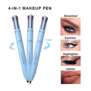 Stylo de <span class=keywords><strong>maquillage</strong></span> 4 en 1 étanche de marque privée retouche <span class=keywords><strong>crayon</strong></span> à sourcils 4 couleurs Eyeliner Lip Liner Highlight stylo de <span class=keywords><strong>maquillage</strong></span> quatre en un - Product Image 4