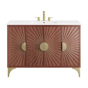 Современный дизайн, классическая мебель для ванной, умывальник, деревянный шкаф для ванной комнаты с зеркалом