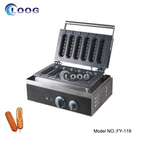 Équipement de restauration commerciale, 6 pièces, machine à gaufres pour hot-dogs sur bâtonnet, machine à gaufres électriques pour corn-dogs