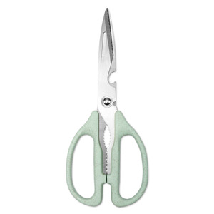 Stainless Steel <b>Kitchen</b> <b>Scissors</b> Green Handles Straight Head For Home Use - Product Image 4
