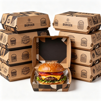 Boîtes à emporter personnalisées pour restaurants, emballages pour la restauration rapide avec 3 sauces pour les ensembles de poulet frit et de hamburgers