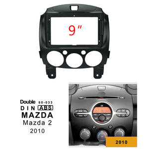 Cornice <span class=keywords><strong>2</strong></span> DIN per autoradio, adattatore audio, kit di montaggio cruscotto, pannello frontale per lettore radio doppio DIN da 9 pollici per <span class=keywords><strong>Mazda</strong></span> <span class=keywords><strong>2</strong></span> 2010 - Product Image 2
