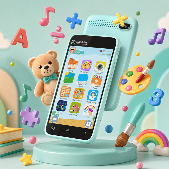 Kid's Educational Phone & Camera 4.0-Inch IPS Screen STEAM Interactive Learning Functions Plastic 1500mAh Battery 32GB Storage