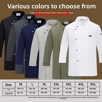Hôtel cinq étoiles automne hiver boulanger uniformes à manches longues sergé Chef manteaux vêtements de travail tissés pour les boulangers et les chefs