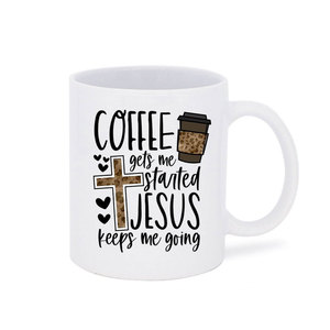 Tazas Cristianas Vintage Religiosas Inspiración Biblia Verso Taza de Té Sublimación Personalizada Gres Tazas de Café de Cerámica - Product Image 1