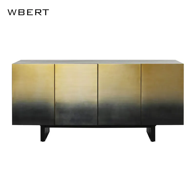 Wbert Moderne Italiaanse Stijl Retro Dressoir Gangkast Met Helling Geborsteld Industriële Stijl Decoratieve Tv-Kast