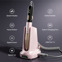 Machine à ongles rechargeable 35000 tr/min, stylo perceuse à ongles sans fil avec station de charge rapide