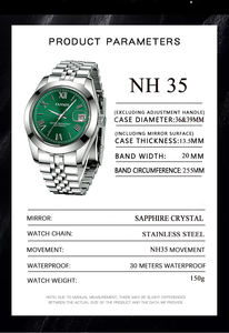 Nouveau cadran de luxe de haute qualité Sunray Vintage or chiffre romain NH35 mouvement Mod montre mécanique à vendre - Product Image 2