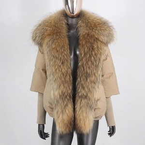 En stock, vente en gros, nouvelle doudoune, col en fourrure de renard, capuche, manches à fils, haut de gamme, élégante, chaude et ample, amincissante, populaire - Product Image 3