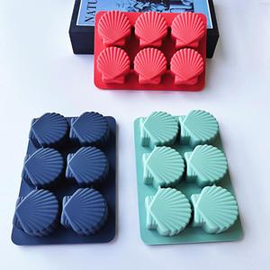 Tự Làm Mới Mùa Hè đại dương Băng Tủ đông khuôn thạch bánh khuôn mẫu 6 lỗ Silicone Starfish/cá heo/Vỏ <span class=keywords><strong>Ice</strong></span> Cube khay với nắp - Product Image 3
