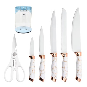 Premium 7pcs Kitchen <b>Knife</b> <b>Set</b> Stainless Steel Chef <b>Knives</b> Kitchen Accessories Scissors Ultra <b>Sharp</b> Kitchen <b>Knife</b> with Block - Product Image 1