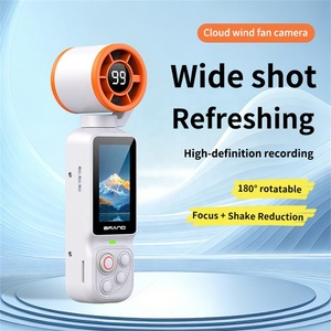 Mini caméra d'action 2-en-1 avec ventilateur de refroidissement, écran HD 1,97 pouces, enregistrement vidéo Vlog 1080P, 180° °   Objectif rotatif pour enfants, cadeau rose - Product Image 3