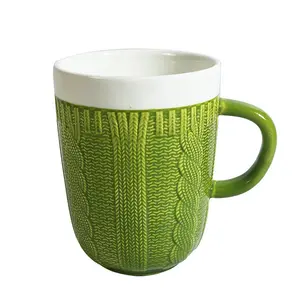 Unique Wool Thread Shape 11oz German Style Ceramic Coffee Cup